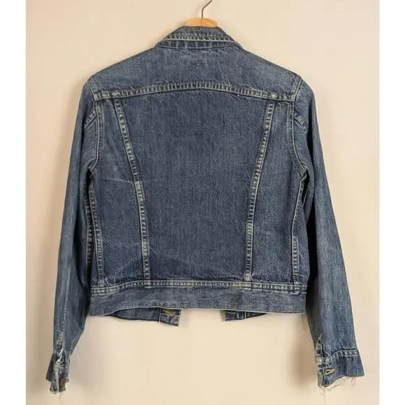 1970's Lee Riders fitted denim jacket, true vintage worn in sanforized blue jean